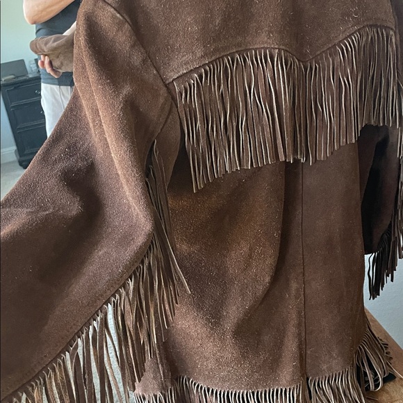 Vintage Suede Leather Fringe  Jacket - Picture 3 of 6